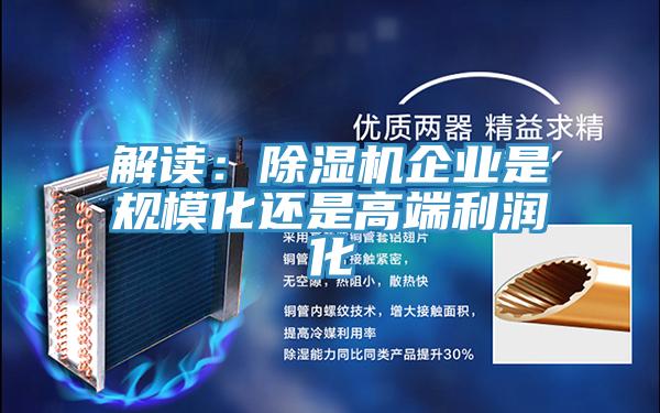 解讀：除濕機(jī)企業(yè)是規(guī)?；€是高端利潤(rùn)化